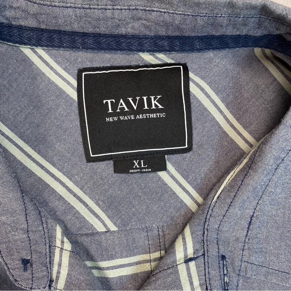 Tavik Mens Shirt Button Up Long Sleeve Striped Modern Beach XL - Picture 6 of 10